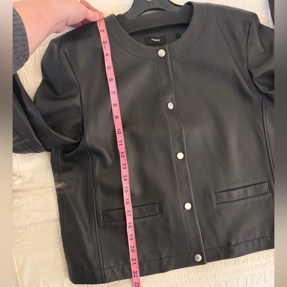 Theory Black Leather Jacket for Women - Picture 7 of 7